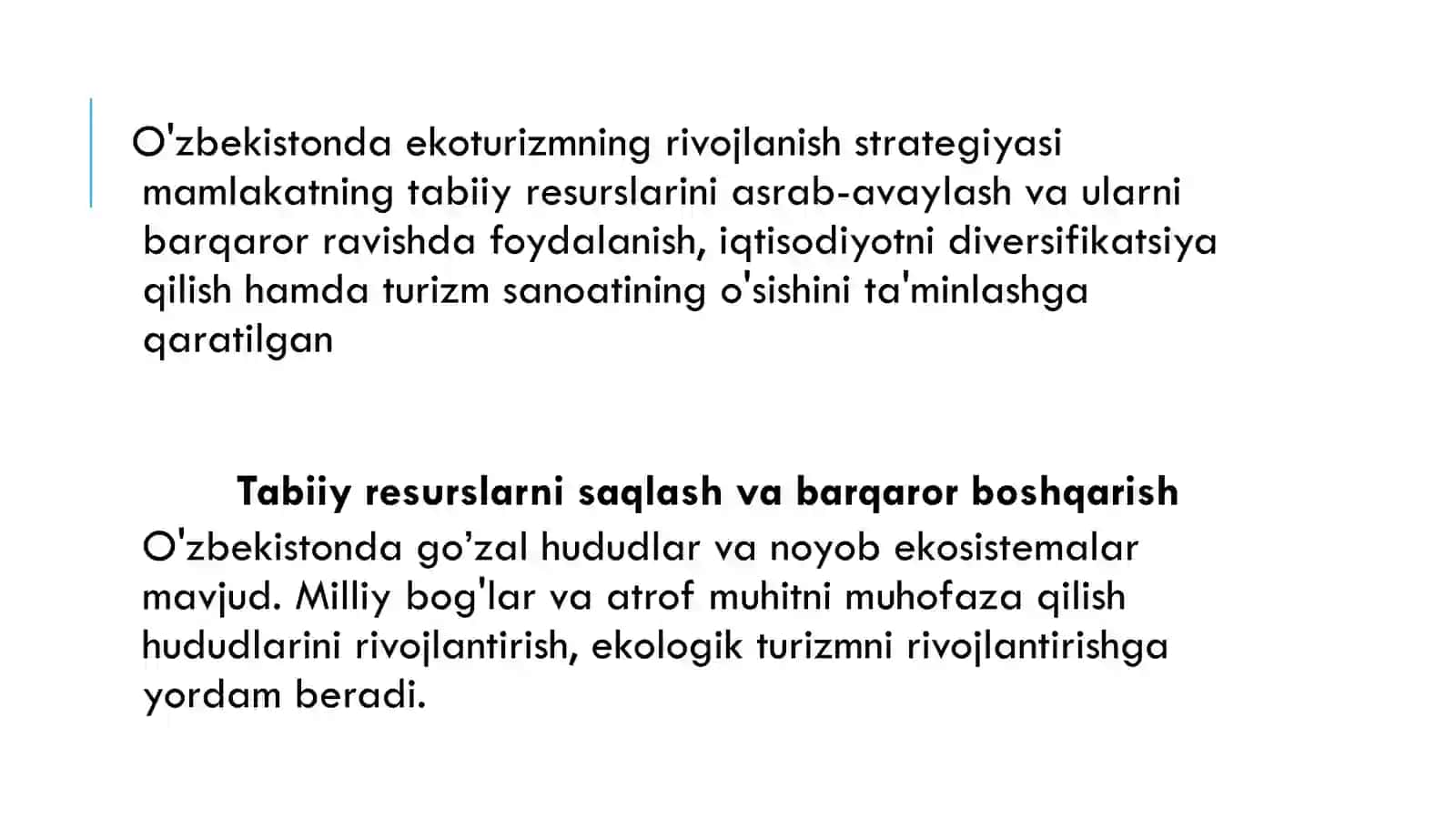 O'zbekistonda Ekoturizmning Rivojlanish Strategiyasi 2