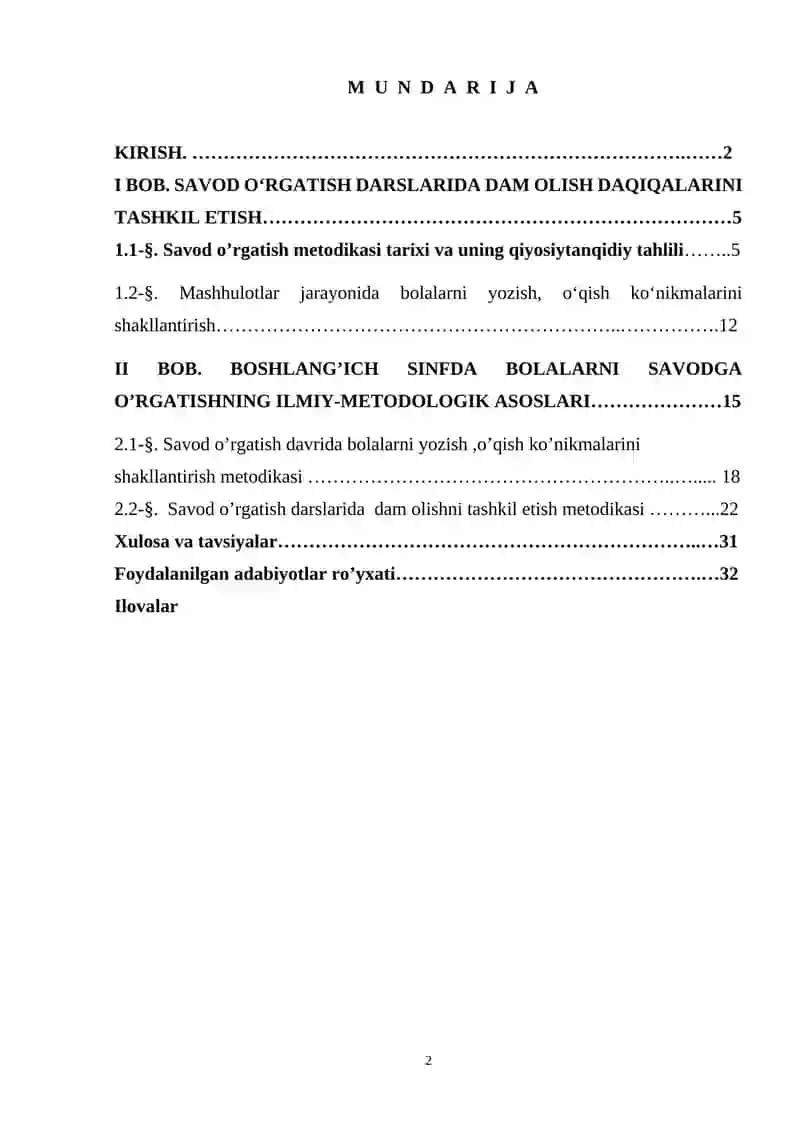 SAVOD OʻRGATISH DARSLARIDA DAM OLISH DAQIQALARINI TASHKIL ETISH 2
