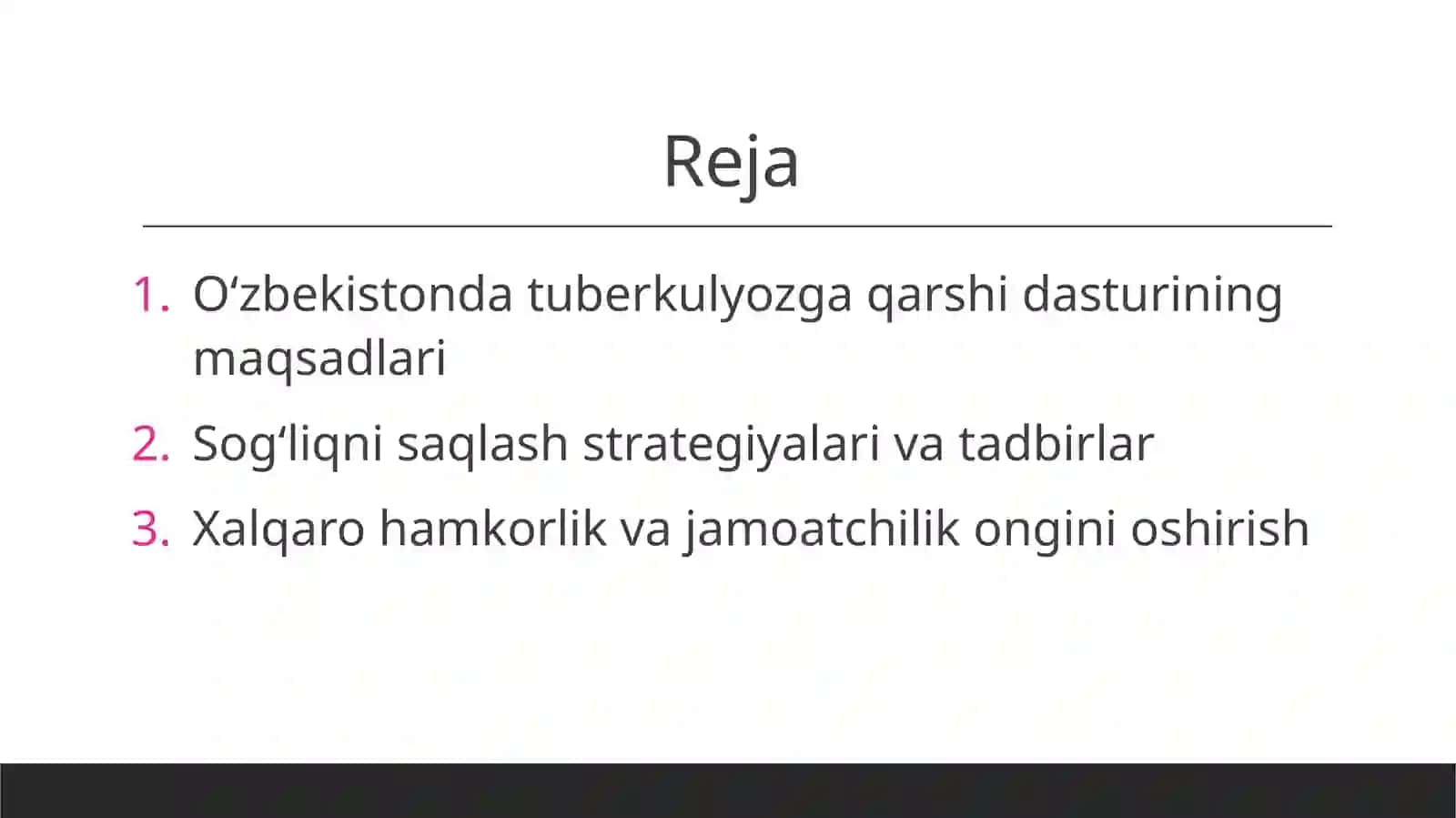 Oʻzbekistonda tuberkulyozga qarshi kurashishning milliy dasturi 2