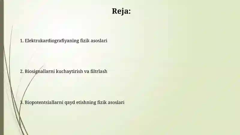 Biopotensiallarni qayd qilishning fizik asoslari 2