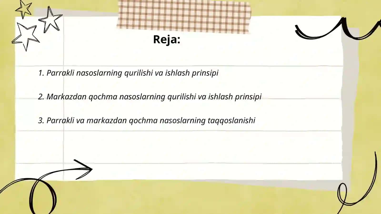 Parrakli va markazdan qochma nasoslar 2