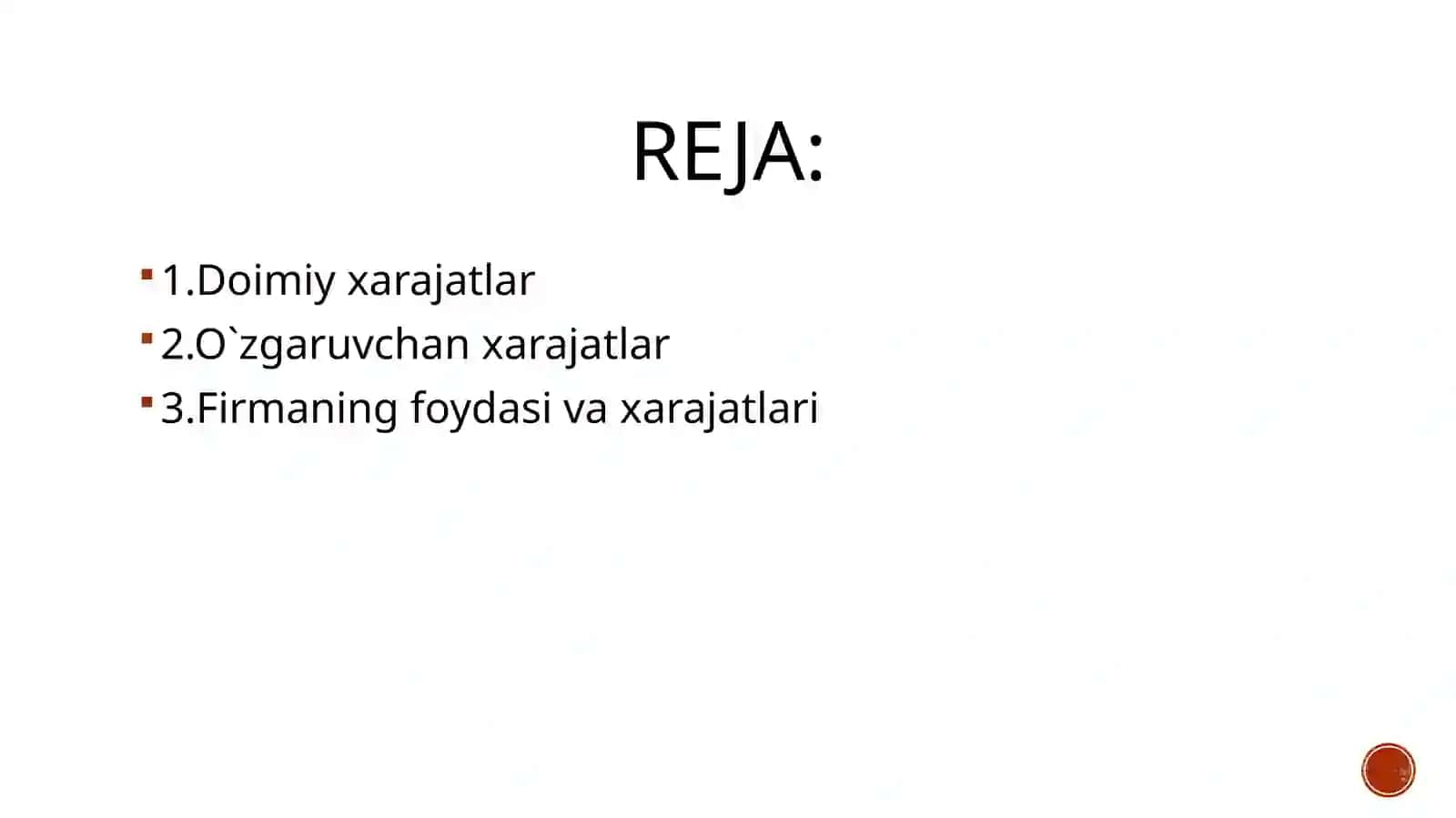 Doimiy va o`zgaruvchan xarajatlar. Raqobatlashuvchi firmaning foydasi va xarajatlari 2