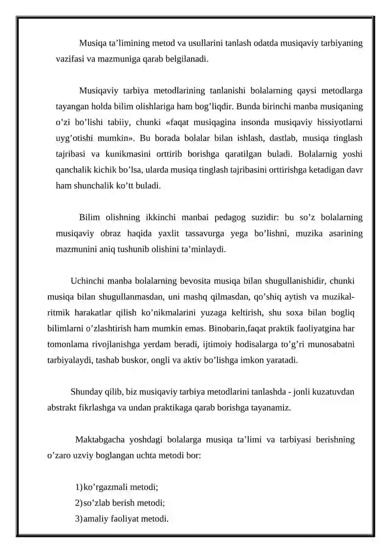 MAKTABGACHA YOSHDAGI BOLALARGA MUSIQAVIY TALIM- TARBIYA BERISH USULLARI 2