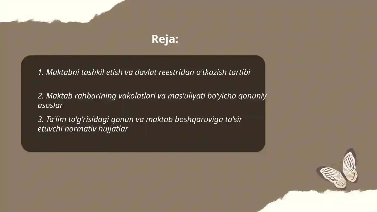 Maktabni boshqarish va unga rahbarlik qilish qonun qoidalari 2