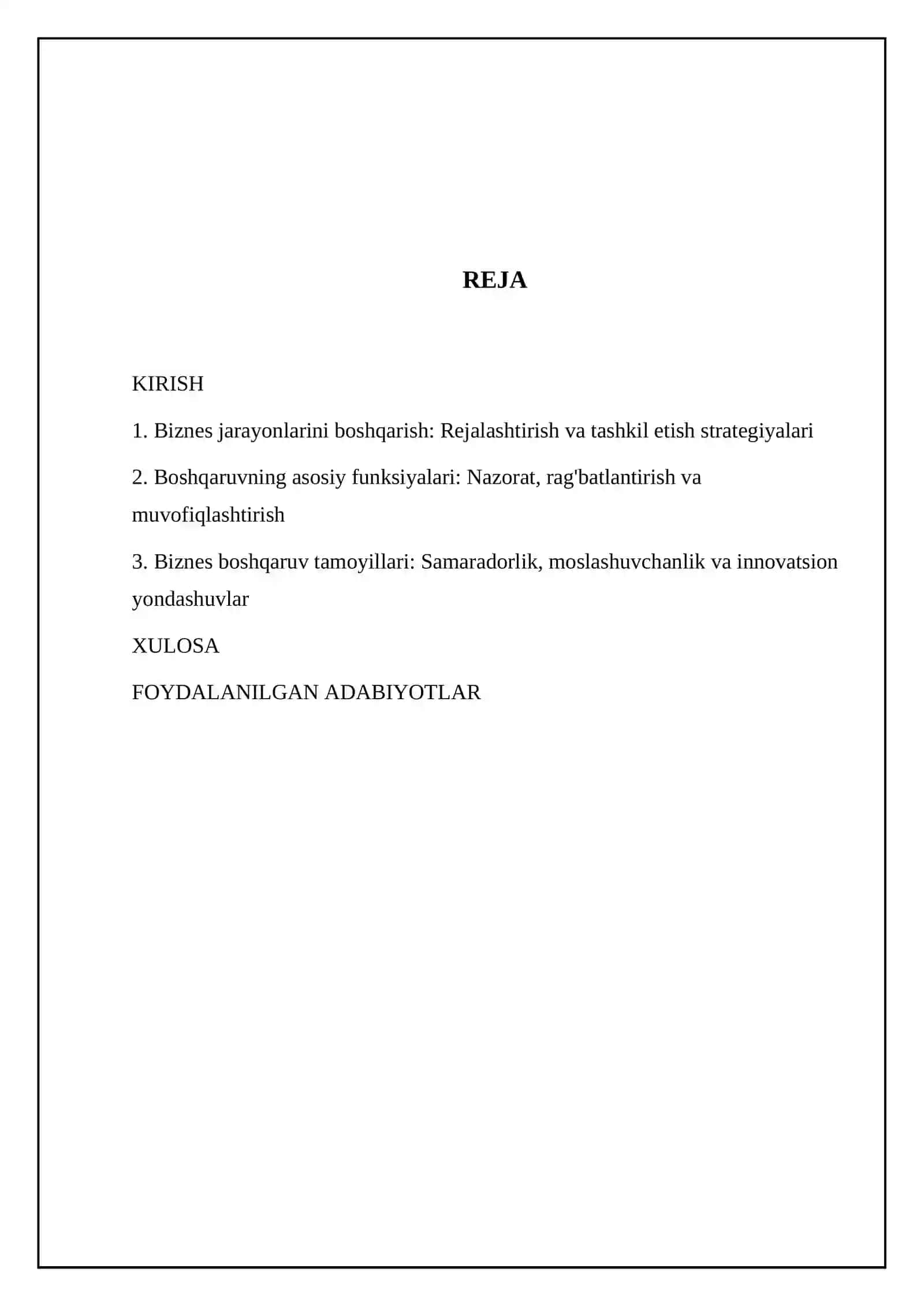 Biznes boshqaruv funksiyalari va tamoyillari 2