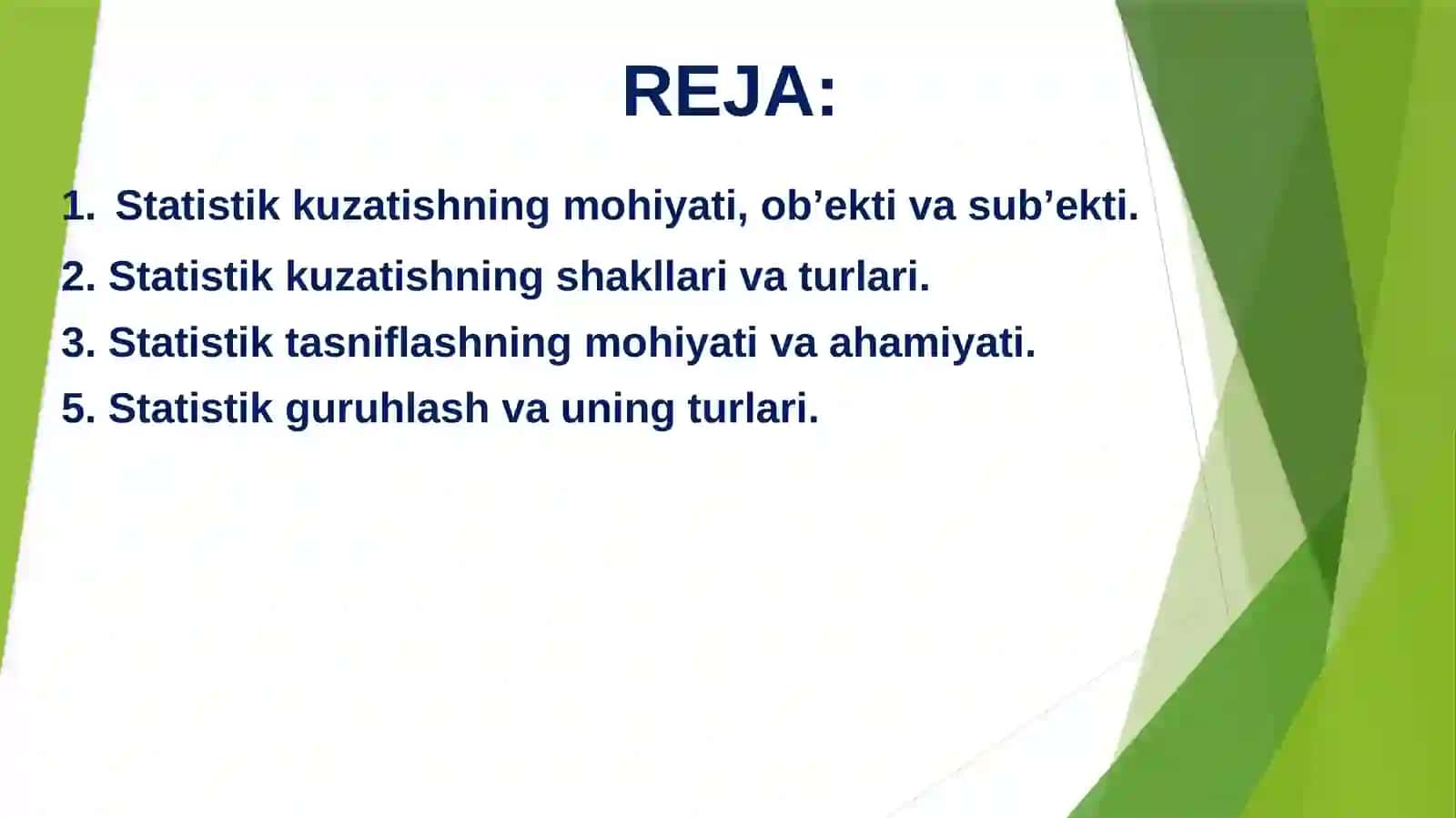 Statistik kuzatish metodi 2