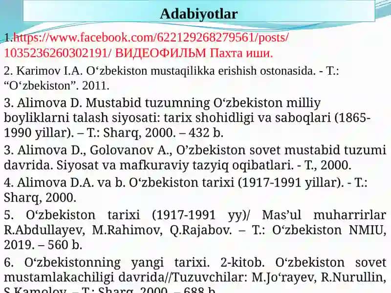 О‘ZBEKISTONNING MUSTAQILLIKKA ERISHISHI ARAFASIDAGIIJTIMOIY-SIYOSIY VA IQTISODIY AHVOLI 2