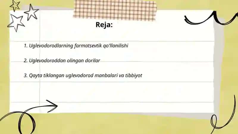 Uglevodorodlarning medicinada qollanilishi 2