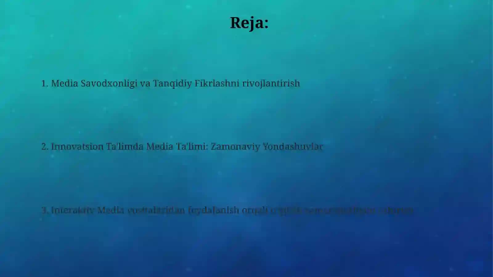 Inovatsion ta'limda mediata'limni yo'lga qo'yish 2