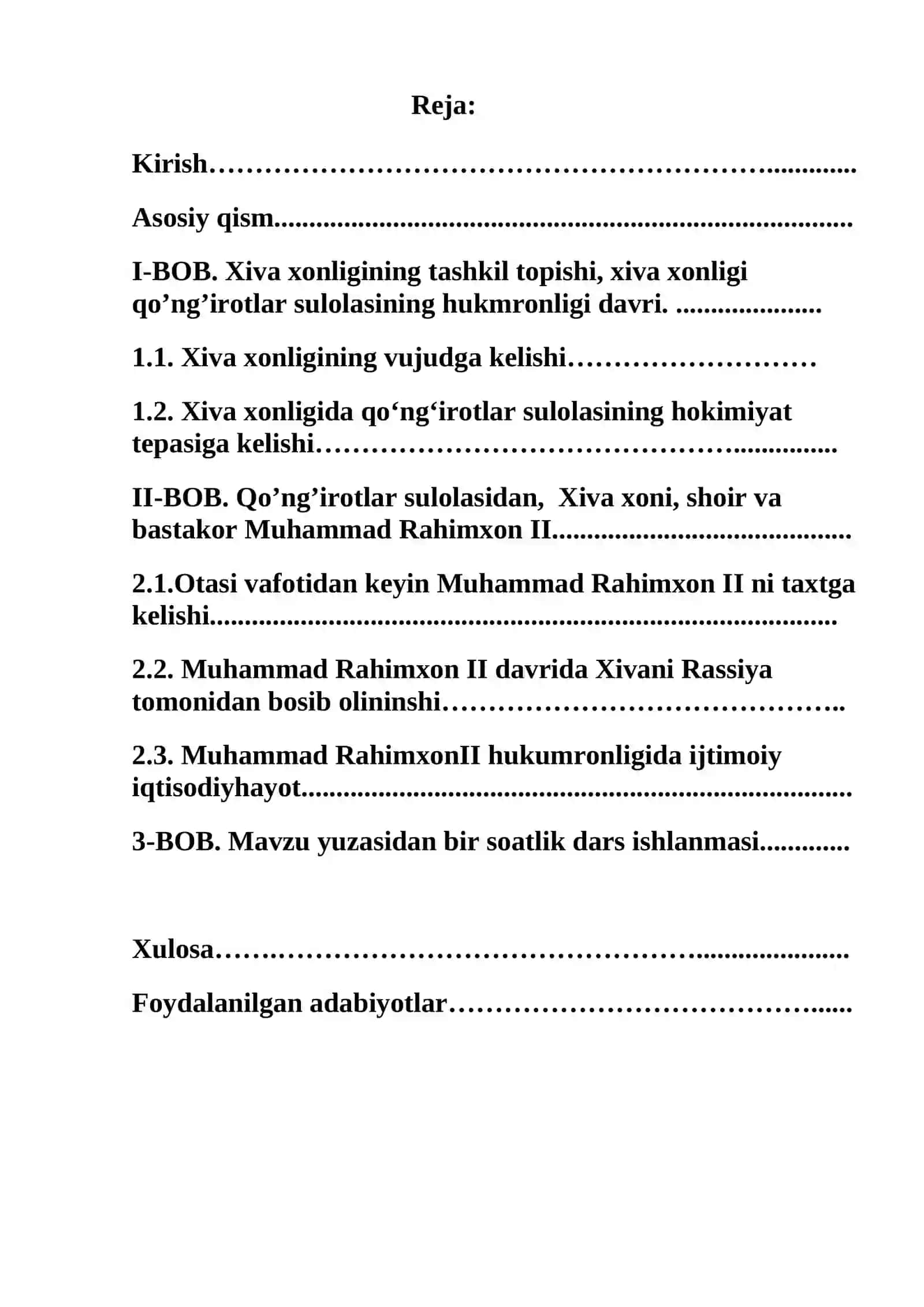 Muhammad Rahimxon II hukumronligi davrida Xiva xonligida iqtisodi jarayonlar 2
