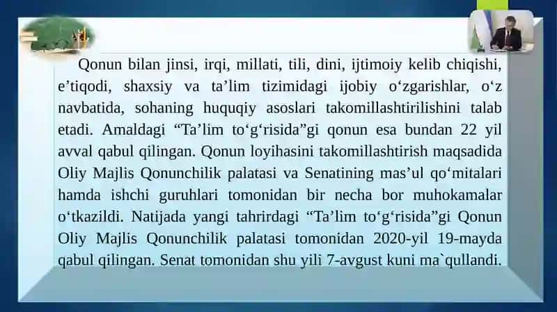 Ta'lim to'g'risida 2