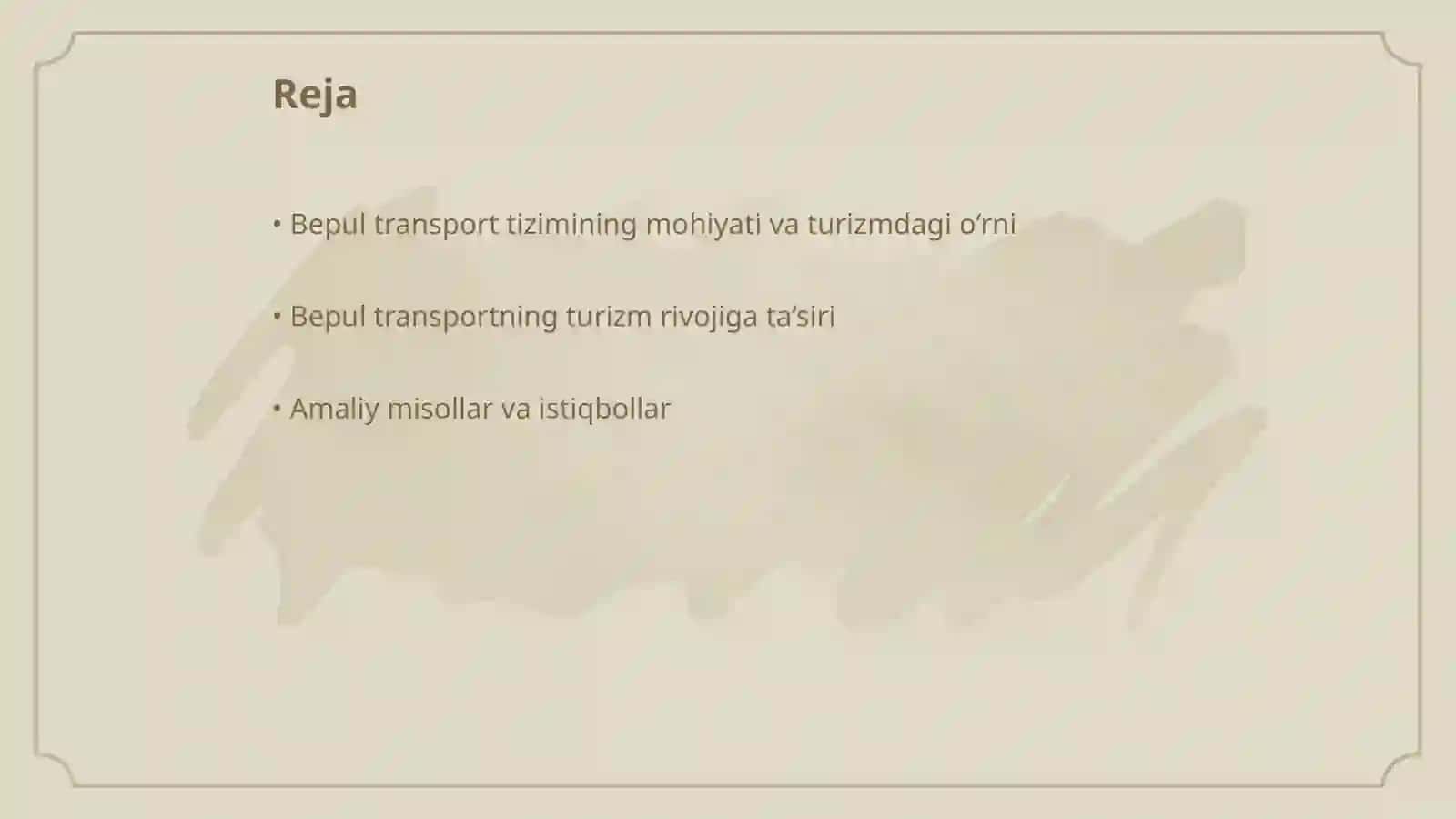Bepul transport tizimi: turizmni rivojlantirish vositasimi 2