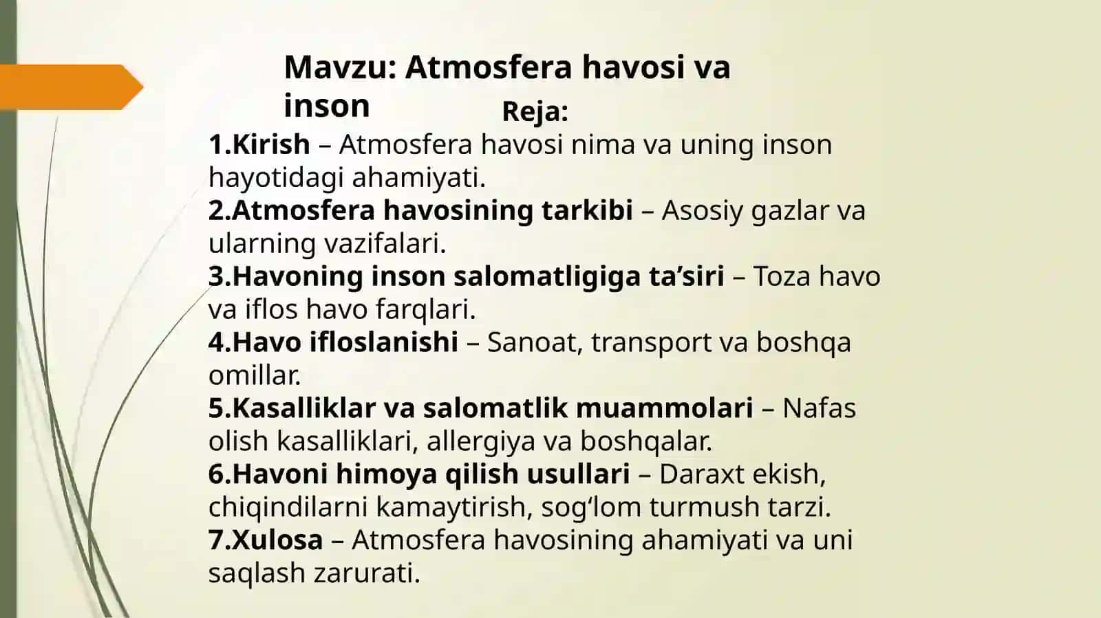 Ekologiya fanidan Mustaqil ishi 2