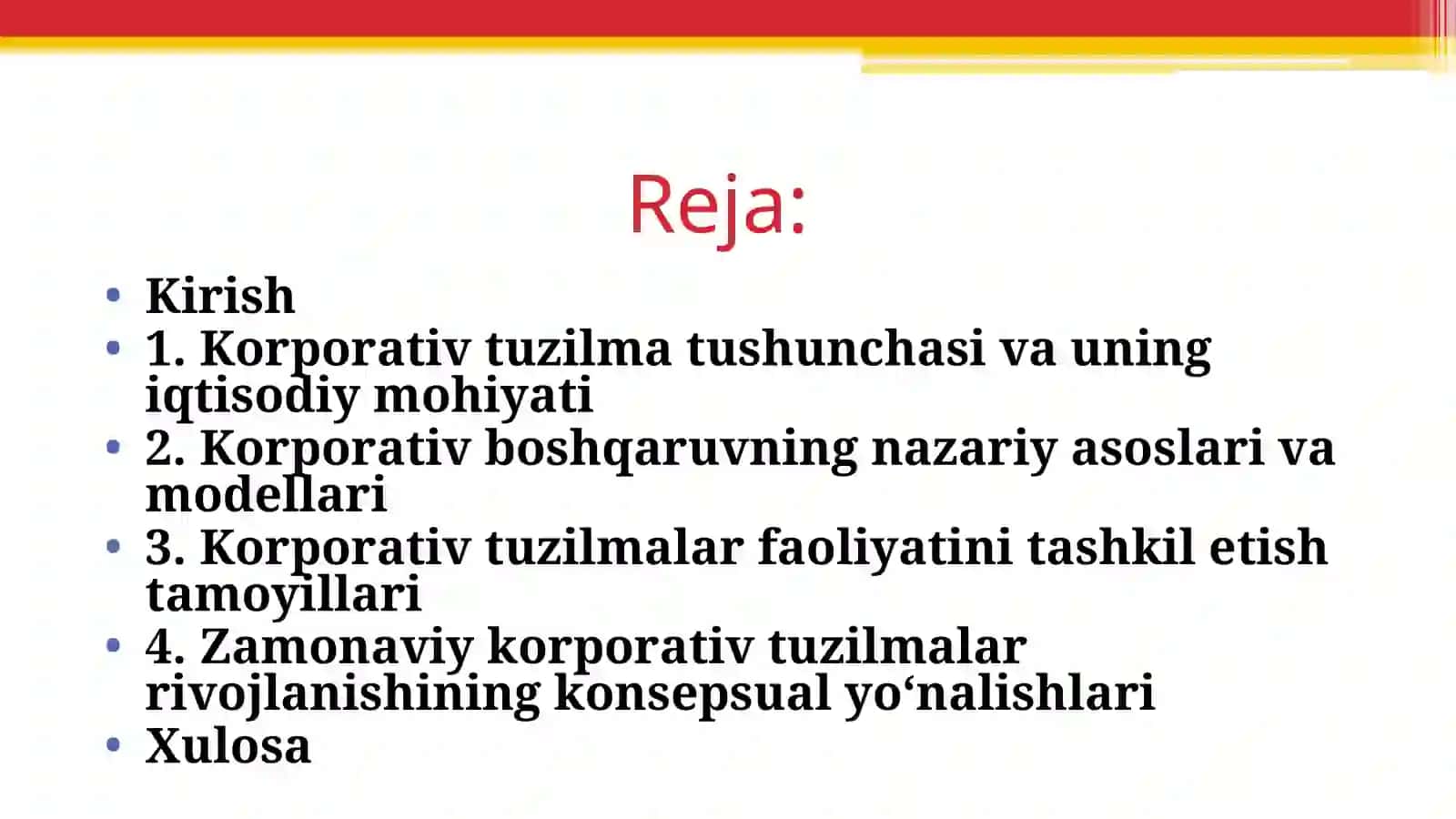 Korporativ tuzilmalar faoliyatining nazariy-konsepsual asoslari 2