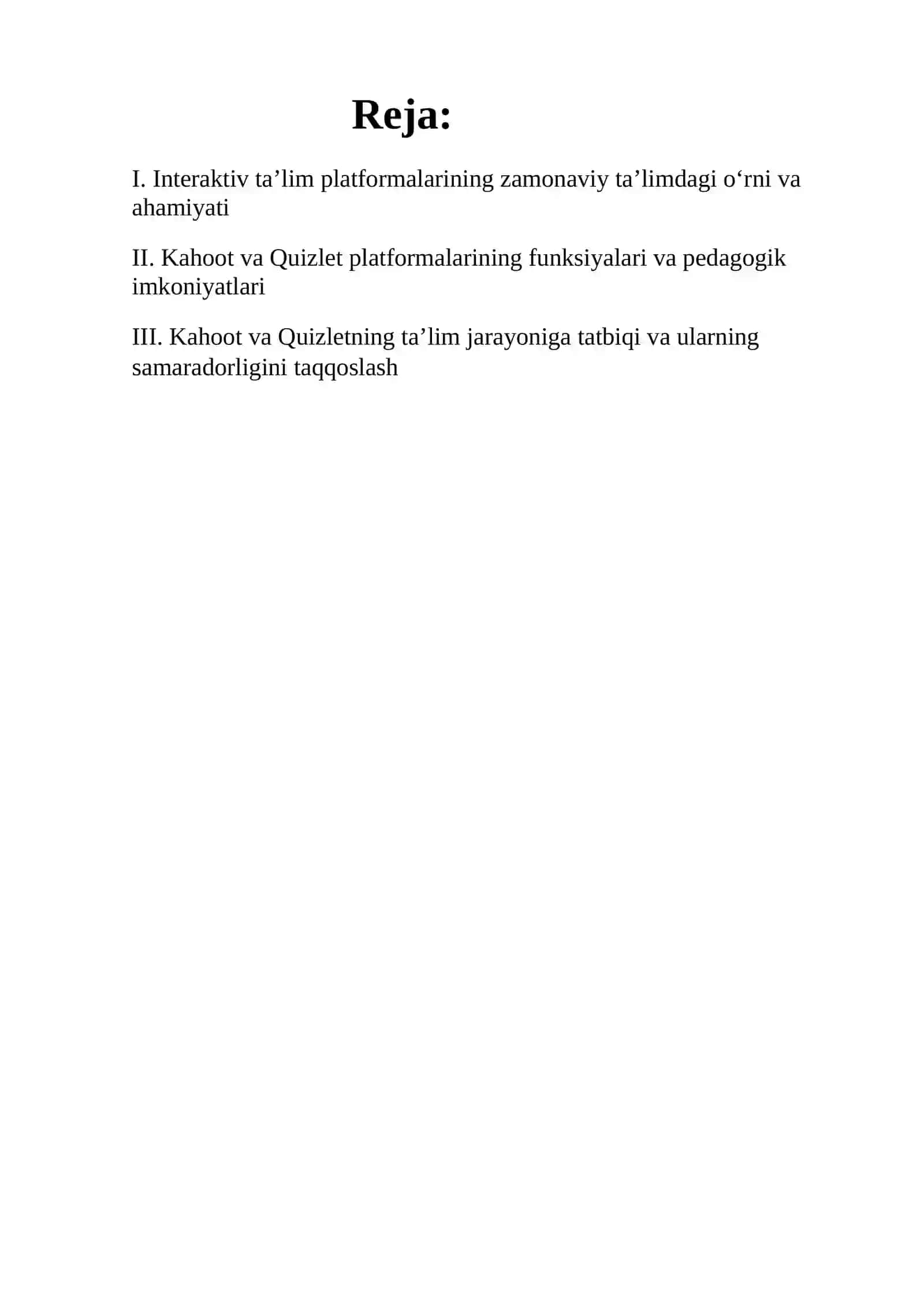 Interaktiv platformalar:Kahoot va Quizlet 2