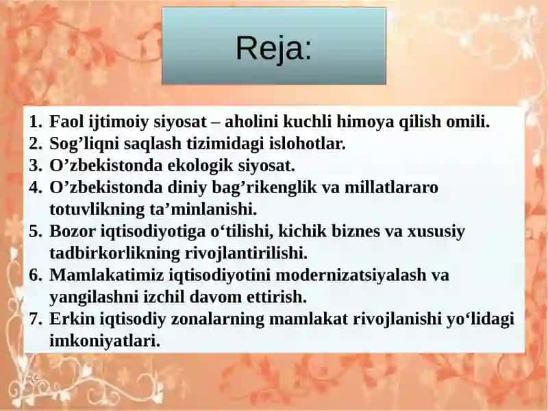 MUSTAQILLIK YILLARIDA O‘ZBEKISTONDAGI IJTIMOIY-IQTISODIY O’ZGARISHLAR 2