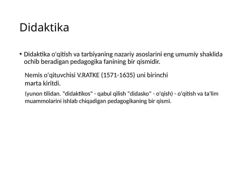 Didaktika-o'rganish nazariyasi 2
