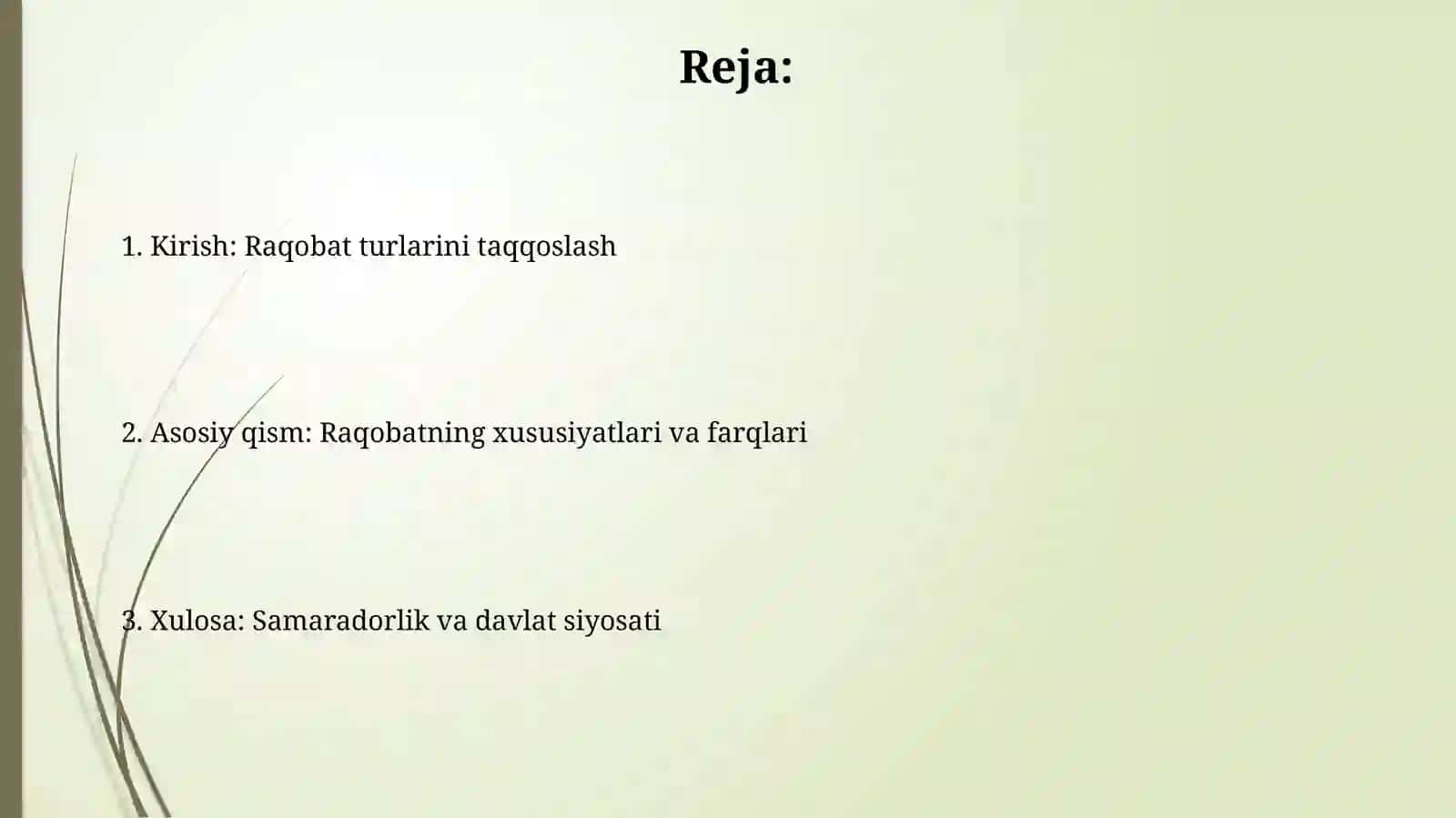 Sof raqobatlashgan va monopolistik raqobatlashgan bozorlar 2