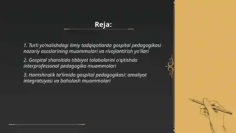 Turli yónalishdagi ilmiy tadqiqotlarda gospital pedagogika muammolarini òrganish 2