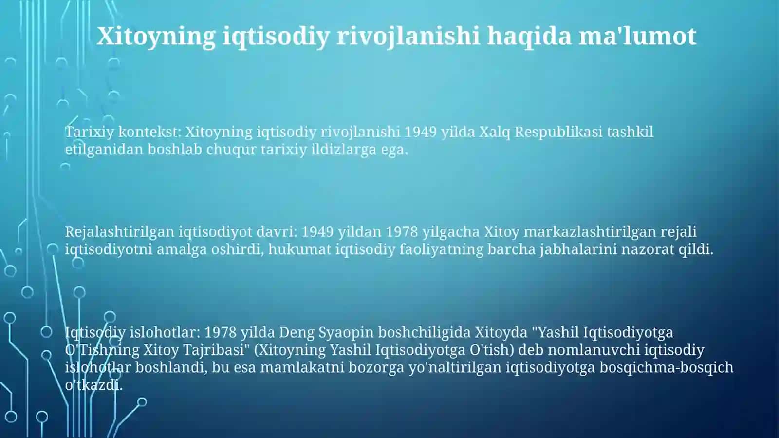 Yashil Iqtisodiyotga O'Tishning XitoyTajribasi 2