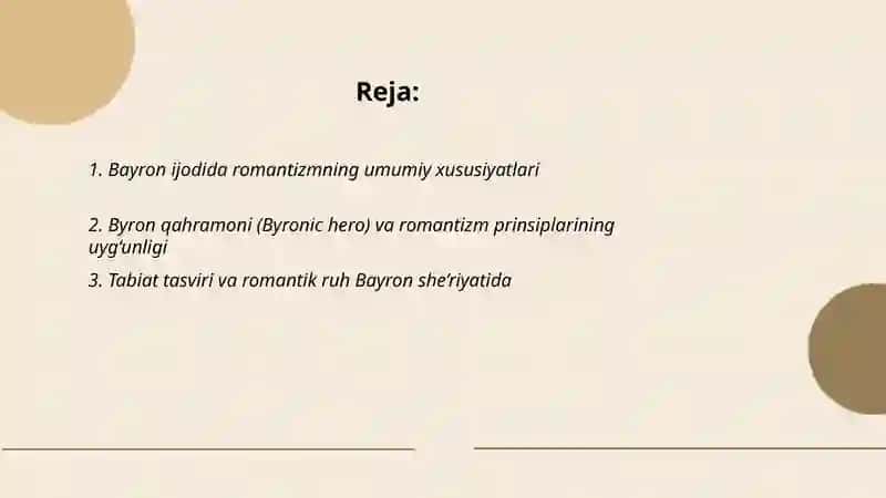 Bayron ijodida romantizmning o'rni 2