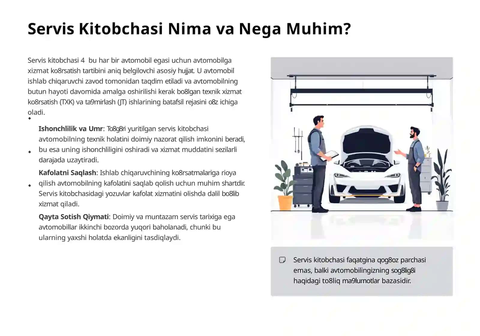 Servis Kitobchasi Bo’yicha Xizmat Ko'rsatishni Tashkil Etish 2
