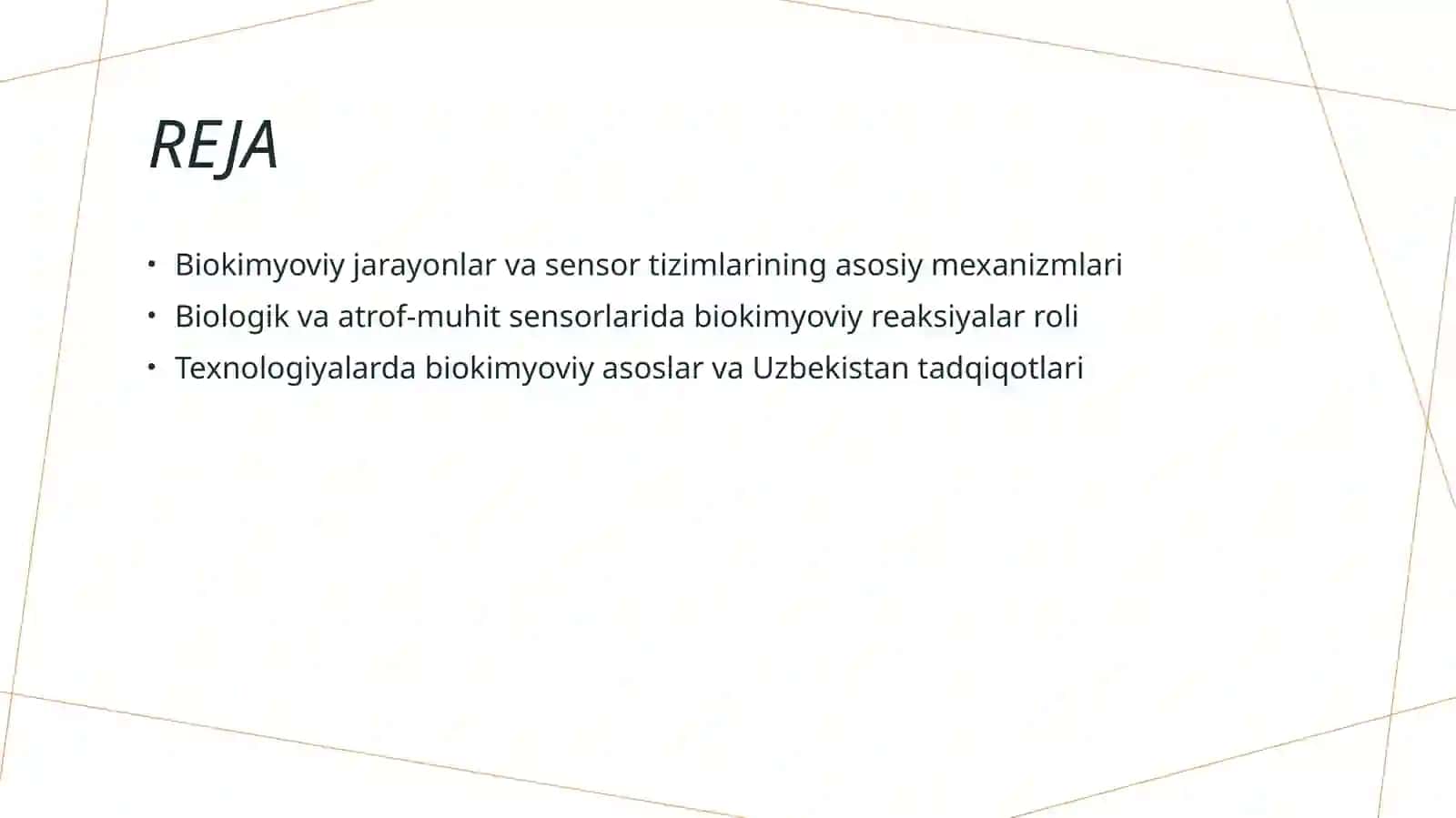 Sensor tizimlar faoliyatining biokimyoviy asoslari 2