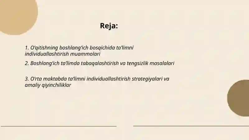 Oʻqitishning turli bosqichlarida taʼlimni individuallashtirish va tabaqalashtirish muammolari 2
