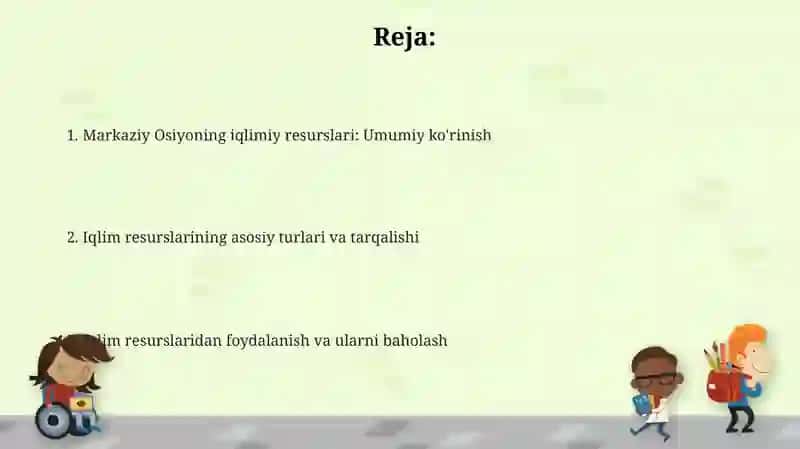 Markaziy Osiyoning iqlimiy resurslari 2