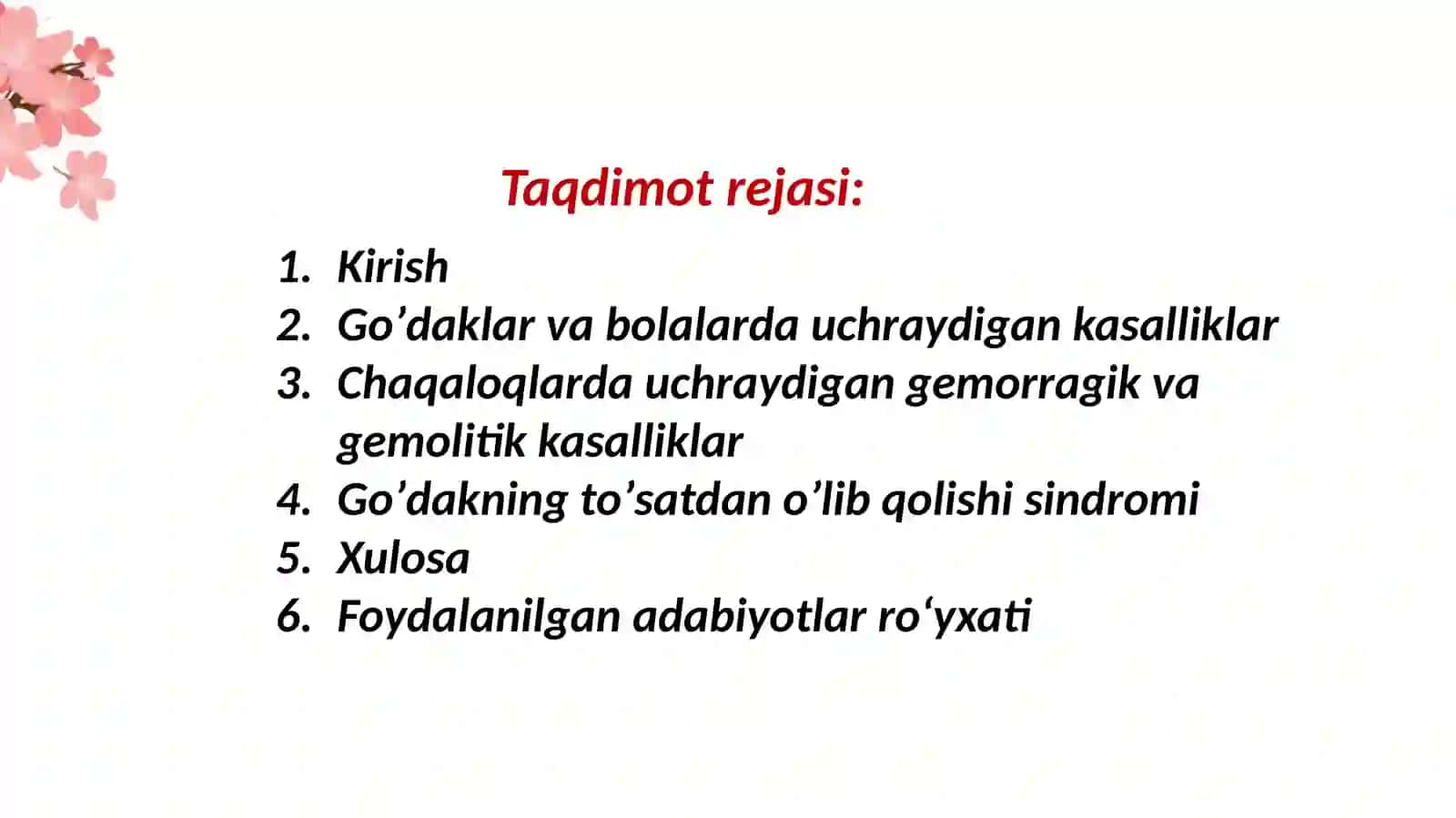 Toʼsatdan bolalar oʼlimi sindromi(TBOʼS) 2