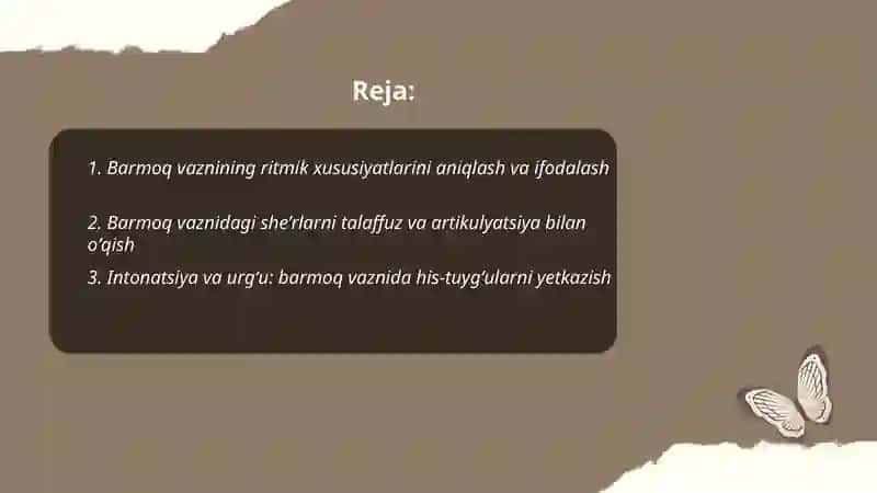 Barmoq vaznidagi sheʼrlarni ifodali oʻqish 2