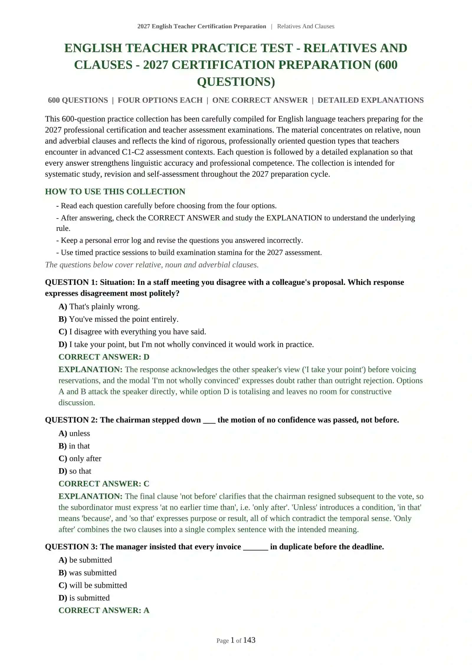 English Teacher Certification Preparation | Relatives And Clauses 2