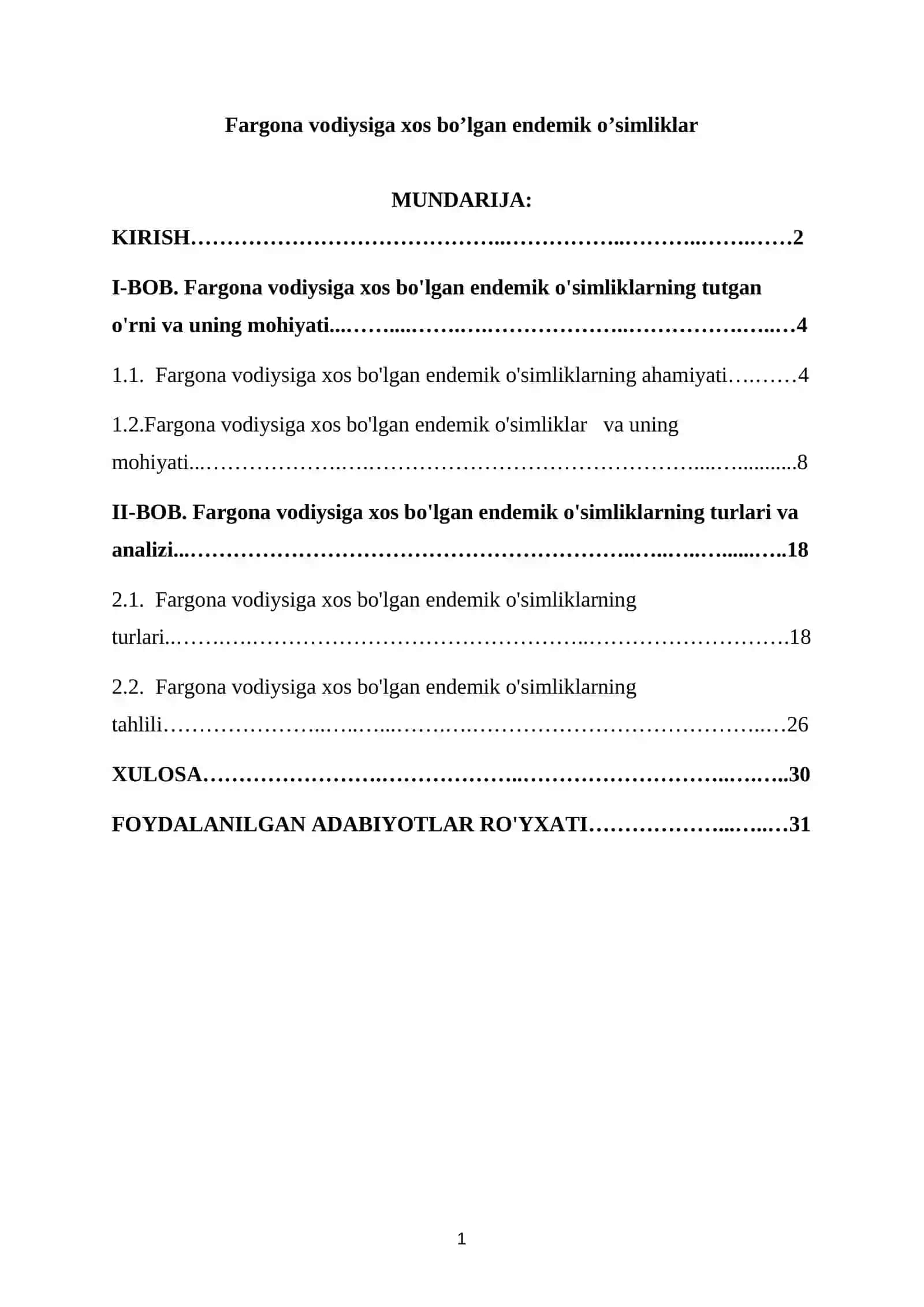 Fargona vodiysiga xos bo'lgan endemik o'simliklar 2