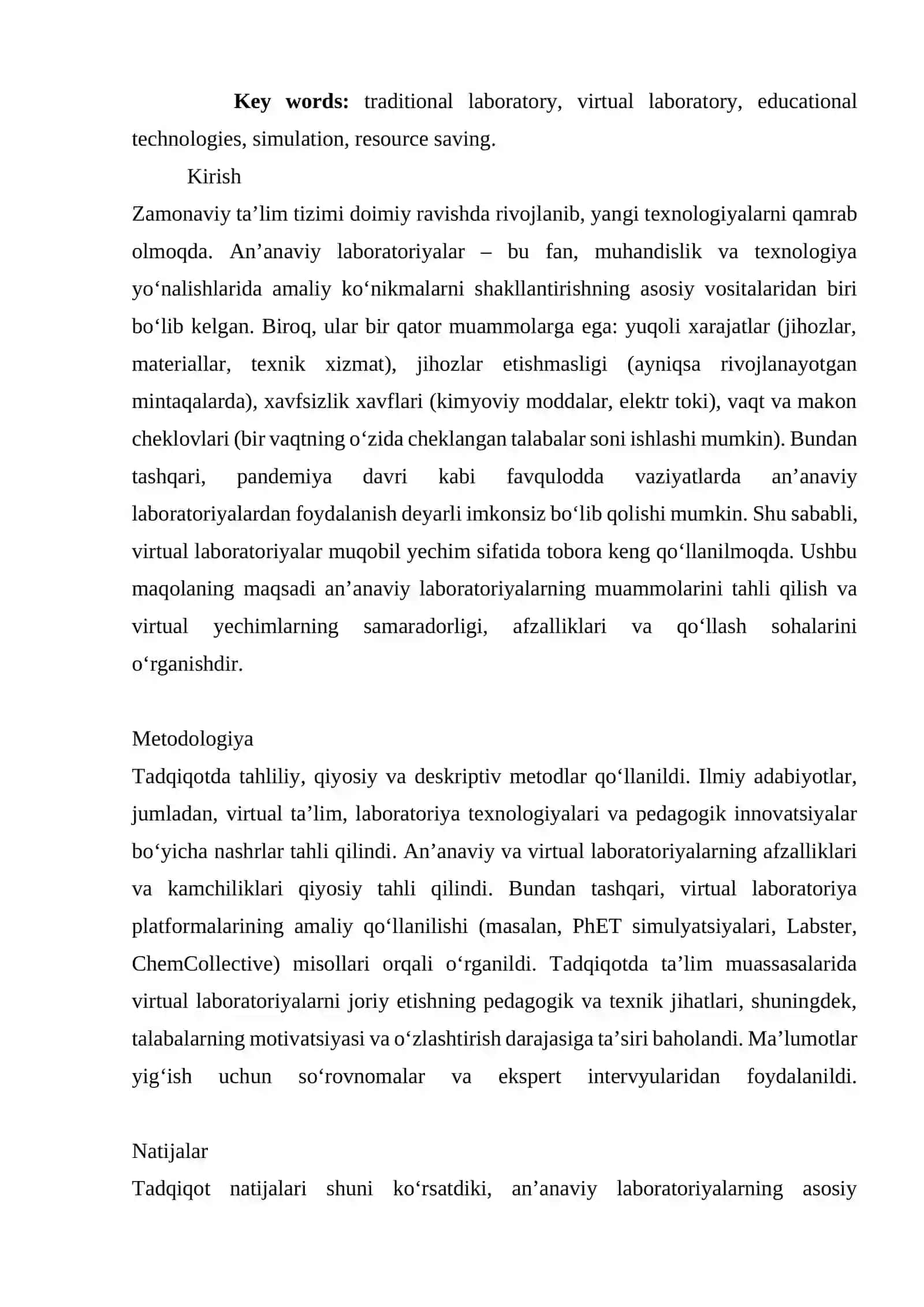 AN’ANAVIY LABORATORIYALARNING MUAMMOLARI VA VIRTUAL YECHIMLAR 2