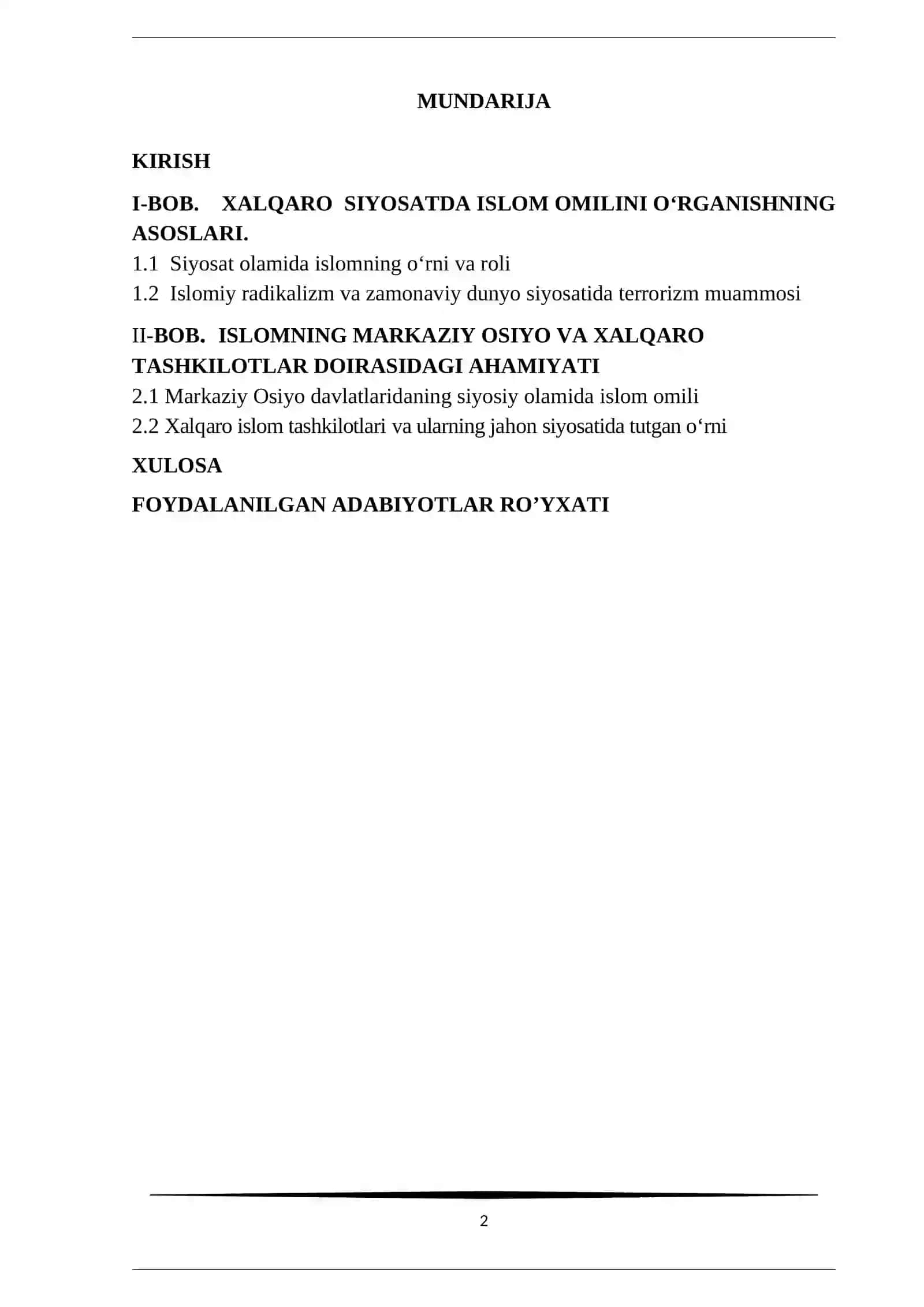SIYOSIYLASHGAN ISLOMNING XALQARO SIYOSATDAGI ROLI 2