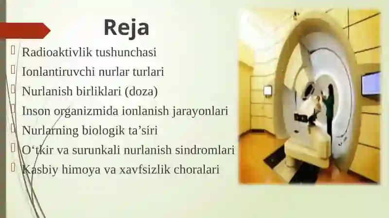 MA’RUZA:RADIOAKTIVLIKVA IONLANTIRUVCHI NURLARNING INSON ORGANIZMIGABIOLOGIK TA’SIRI 2