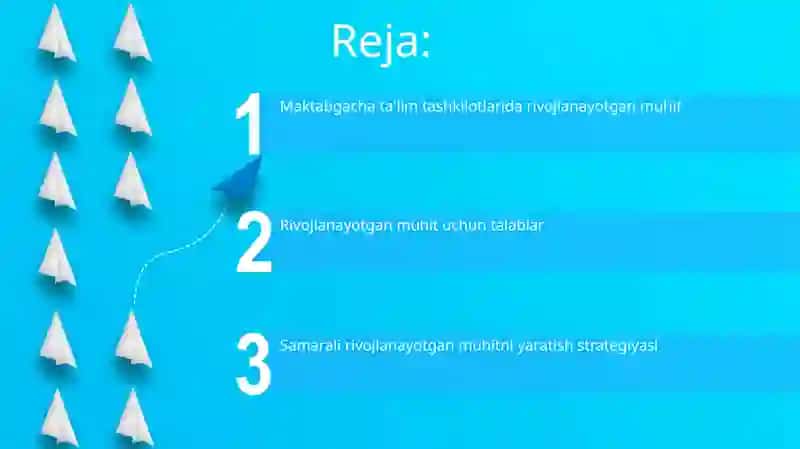 Maktabgacha ta'lim tashkilotlarida rivojlantiruvchi muhit va unga qoʻyiladigan talablar 2