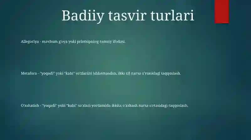 Badiiy Obraz Turlari Tahlili 2