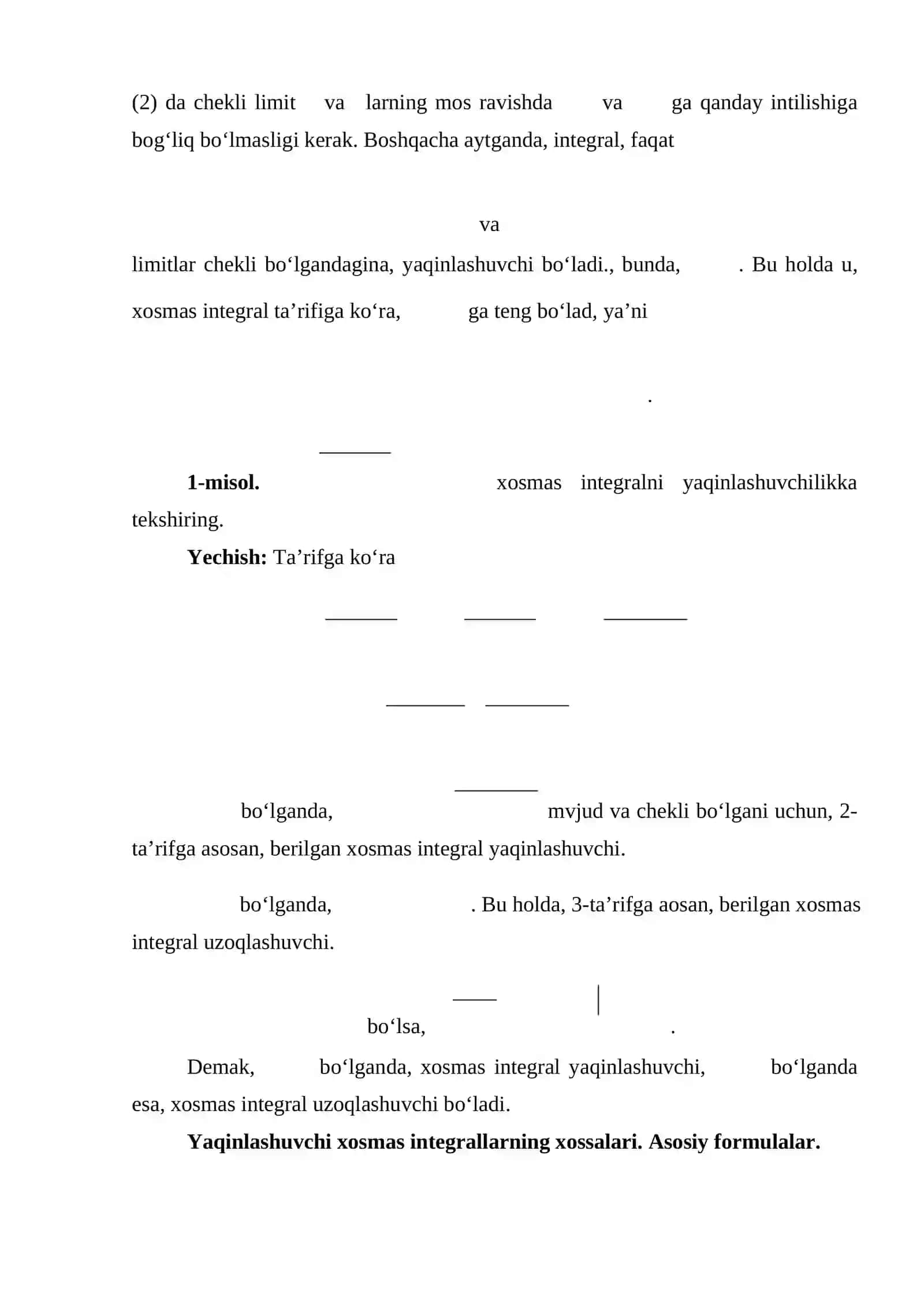 xosmas integrallar haqida to'liq ma;lumot 2