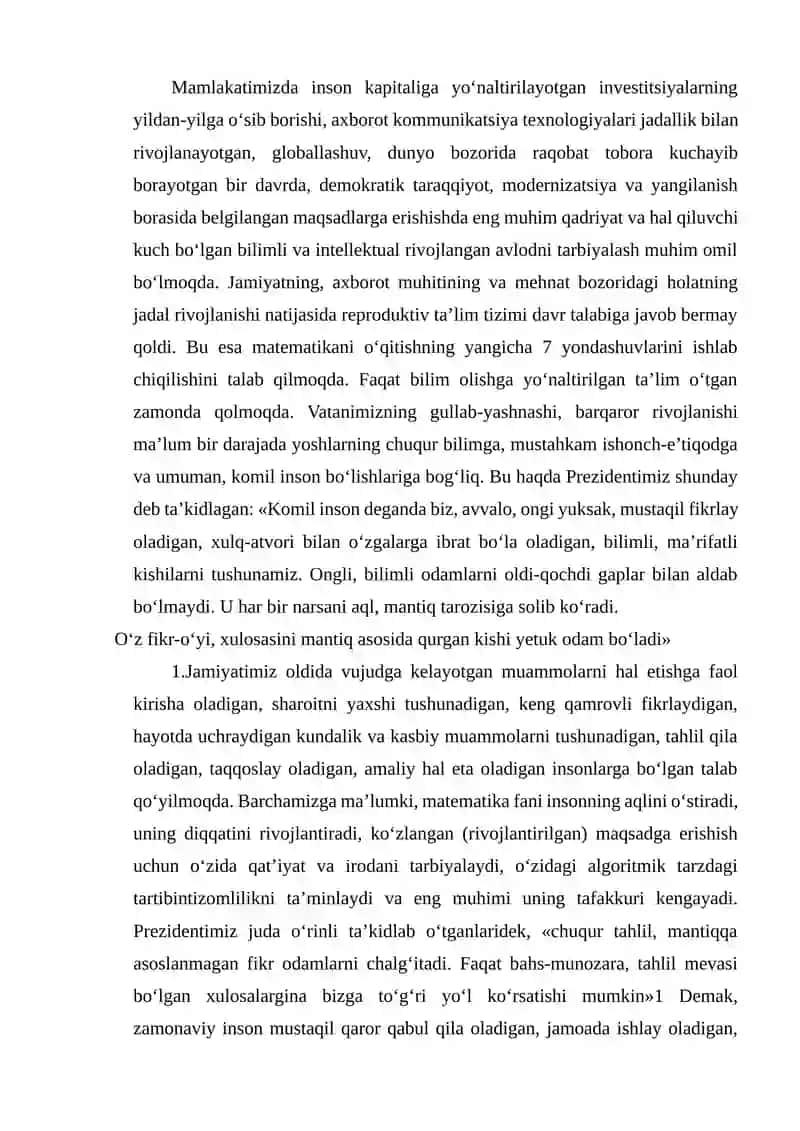 PEDAGOGIK KOMPETENTLIKNI SHAKLLANTIRISHDA ANIQ VA TABIIY (MATEMATIKA) FANLARI 2