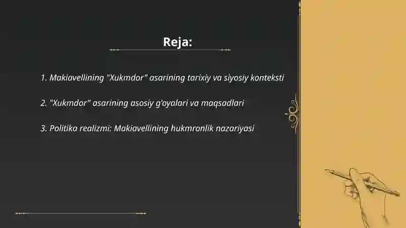Makiavellining “Xukmdor” asari 2
