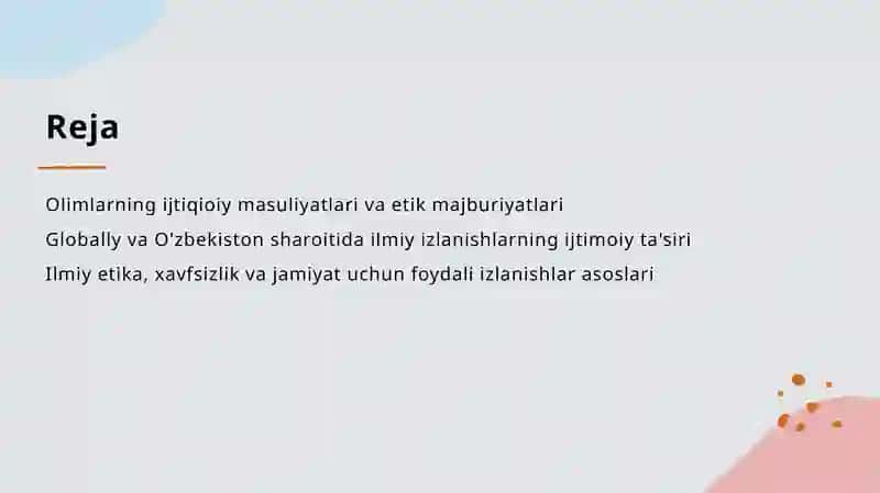Ilmiy izlanishda olimning ijtimoiy mas'uliyati pptx 2