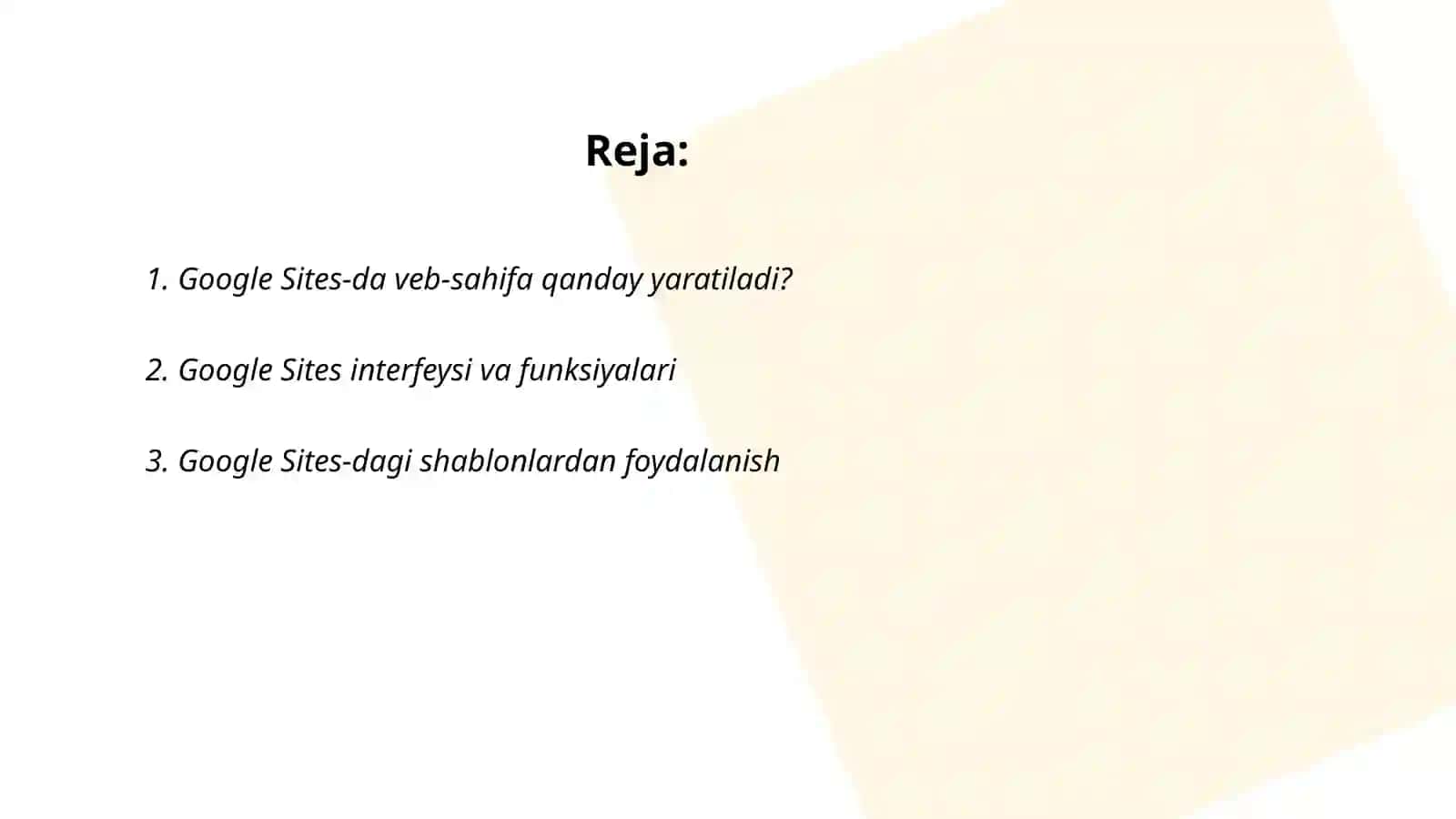 Google Sites-da veb-sahifa yaratish 2