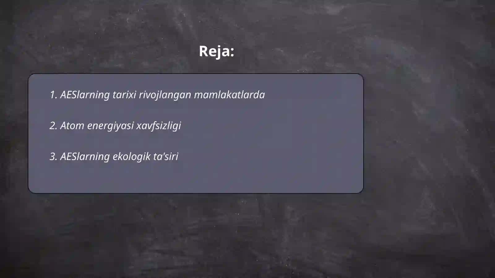 AESlarning tarixi rivojlangan mamlakatlarda 2