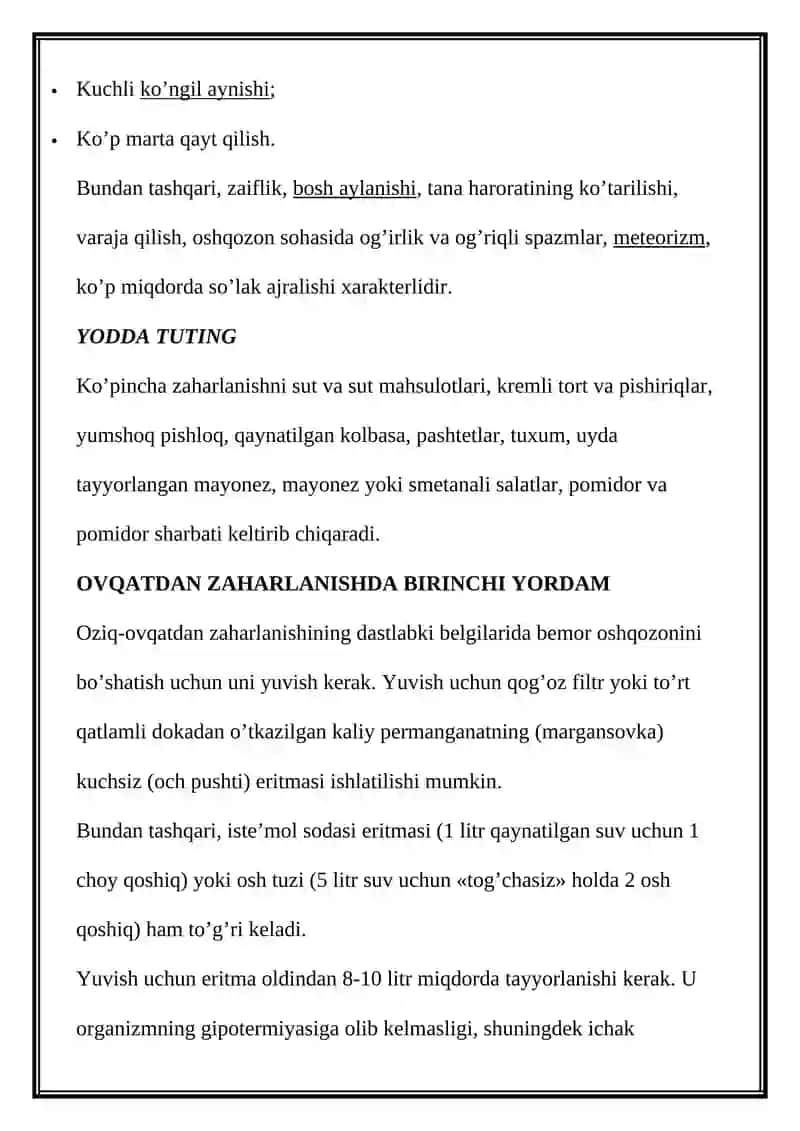 OVQATDAN ZAHARLANISH 2