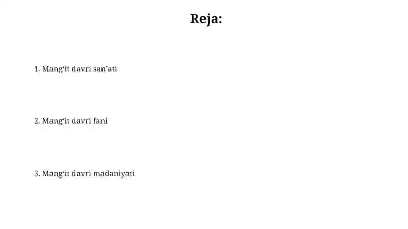 Manğitlar davrida ilm fan va madaniyat 2