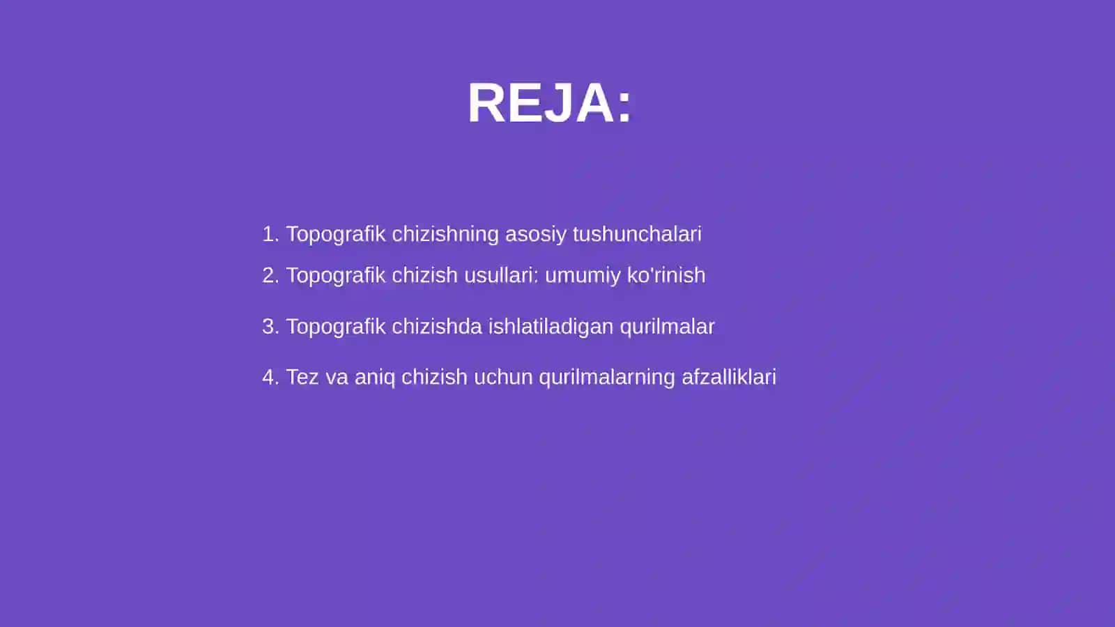 Topografik chizish usullari.Topografik chizish qurilmalari va ularni ishlatish 2