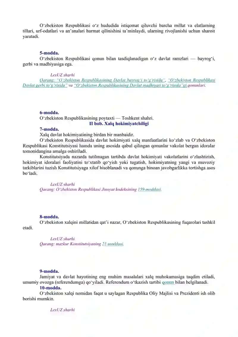 O'zbekiston Respublikasi Konstitutsiyasi 2
