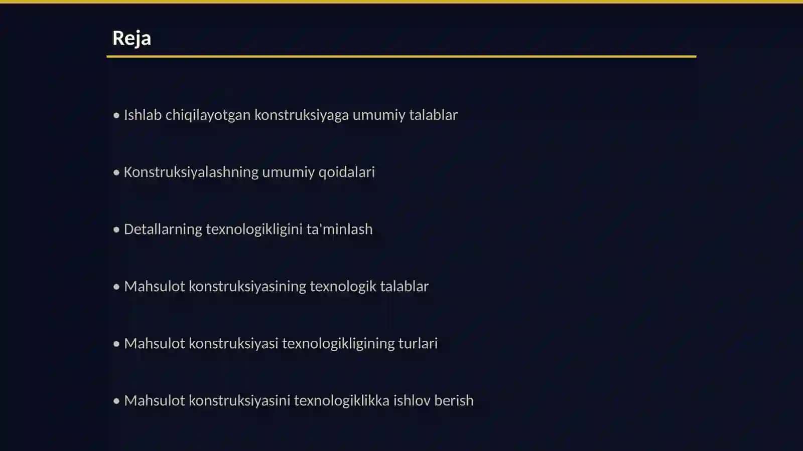 NORMATIV-TЕXNIK HUJJATLARNI ISHLAB CHIQISHDA KONSTRUKTSIYALAR, YIG'MA BIRLIKLAR VA DЕTALLARNING TЕXNOLOGIKLIGINI TA’MINLASH 2