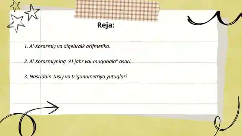 Al-Xorazmiy va algebraik arifmetika 2